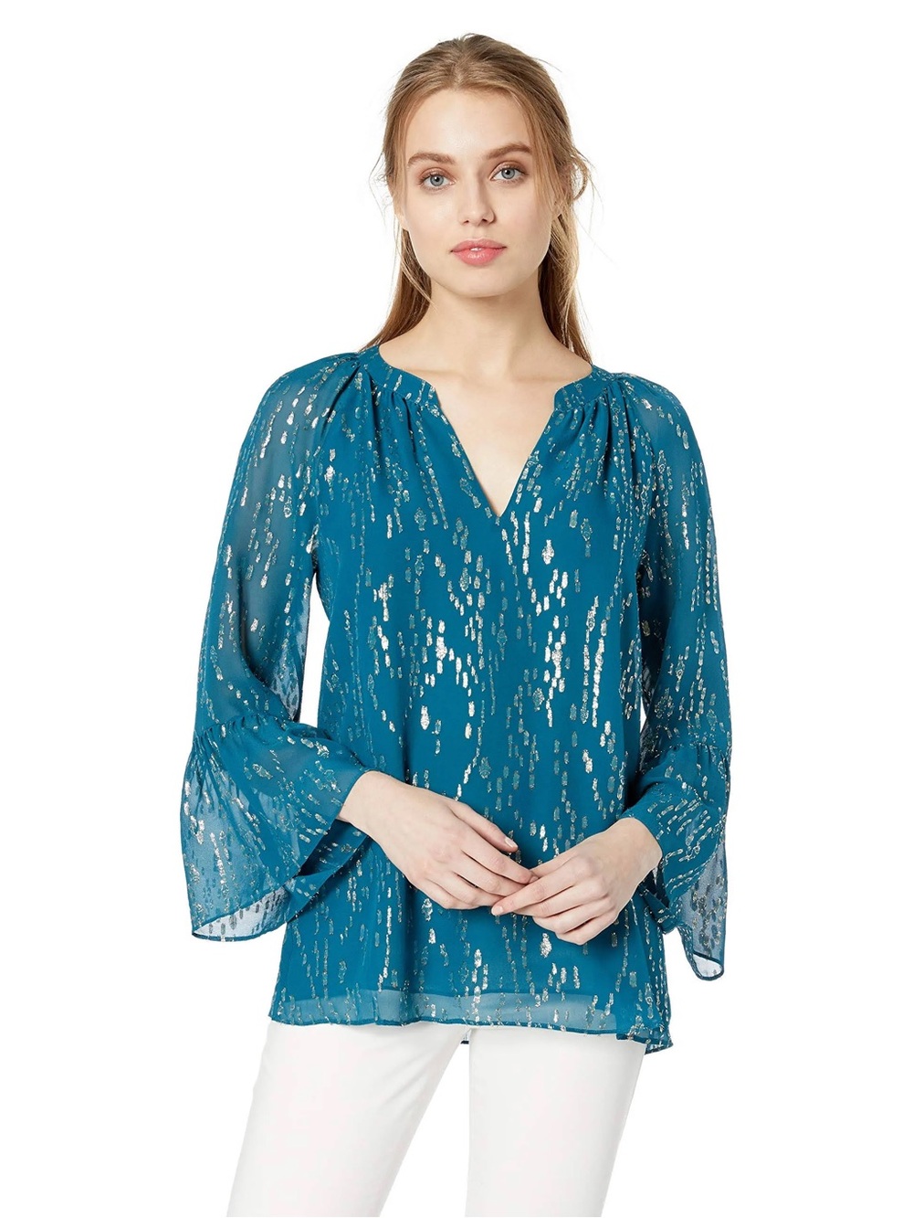 Lilly Pulitzer Matilda Silk Blouse in Inky Tidal